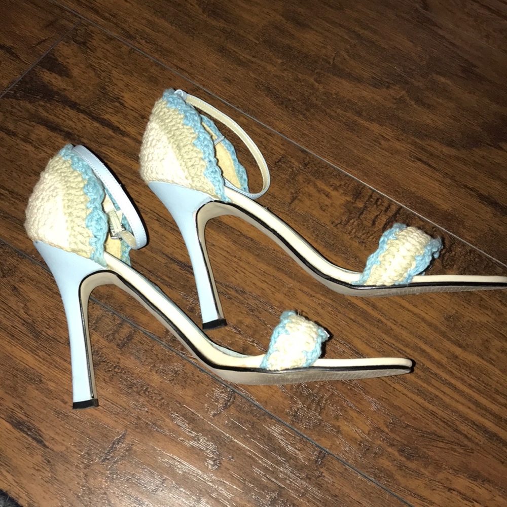 Michael Antonio heels blue “crochet look” size 9.